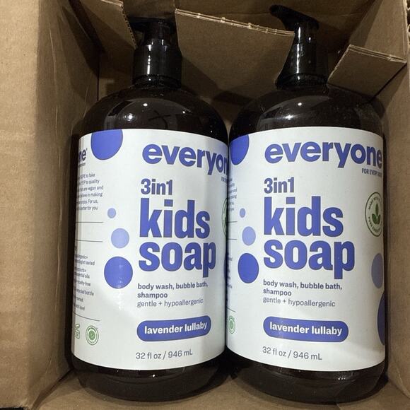 Lot of 2 Everyone 3-in-1 Kids Soap Body Wash Bath Shampoo - Lavender - 2 x 32 oz - Picture 1 of 3